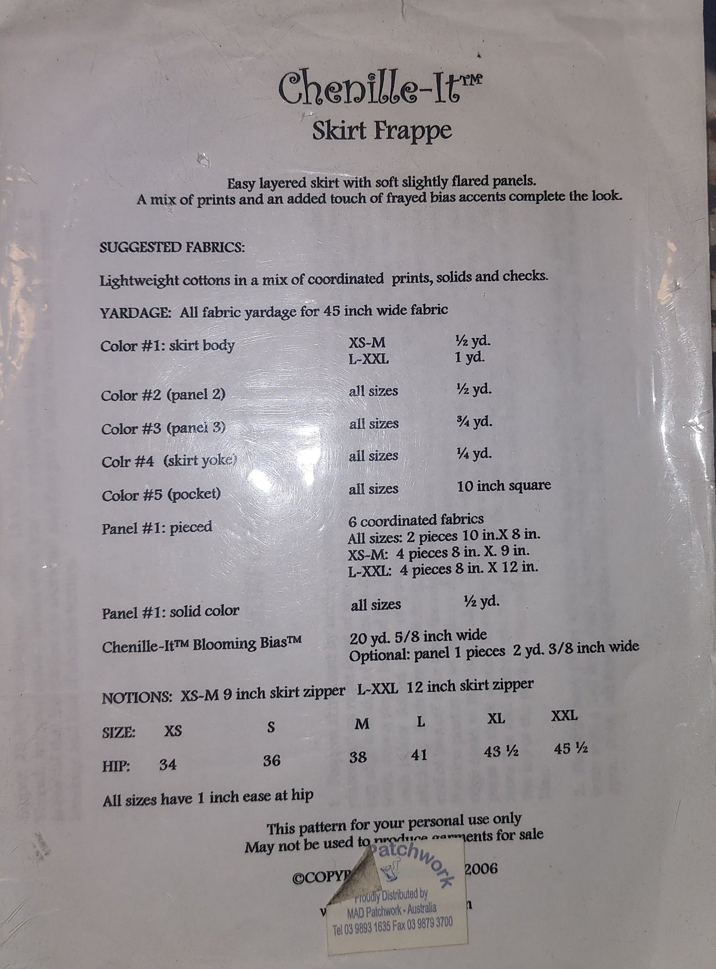 Skirt Frappe C708 by Chenille-It