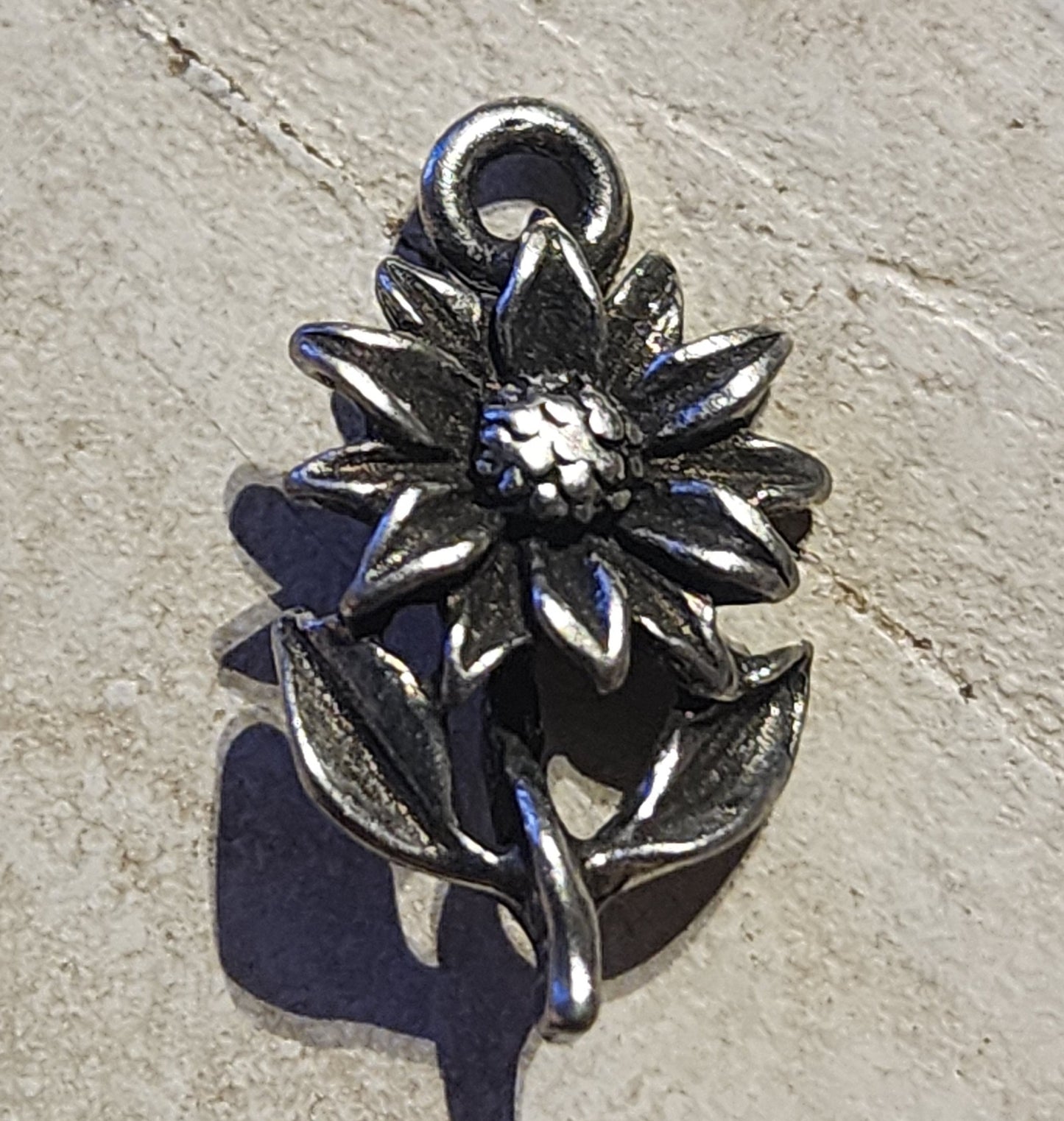 Metal sunflower charm