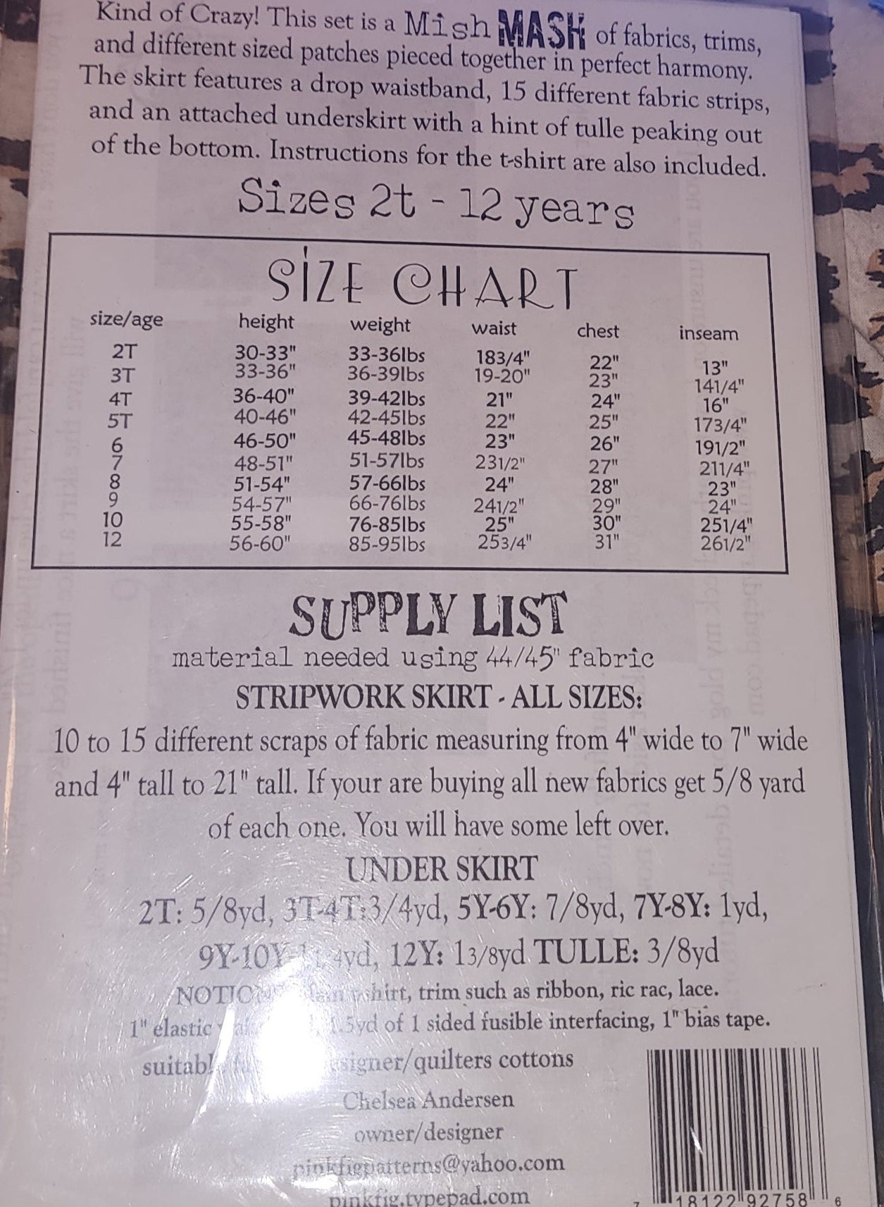 THe Mish Mash Skirt and t-shirt No. 10 Pattern (Pink Fig Patterns)