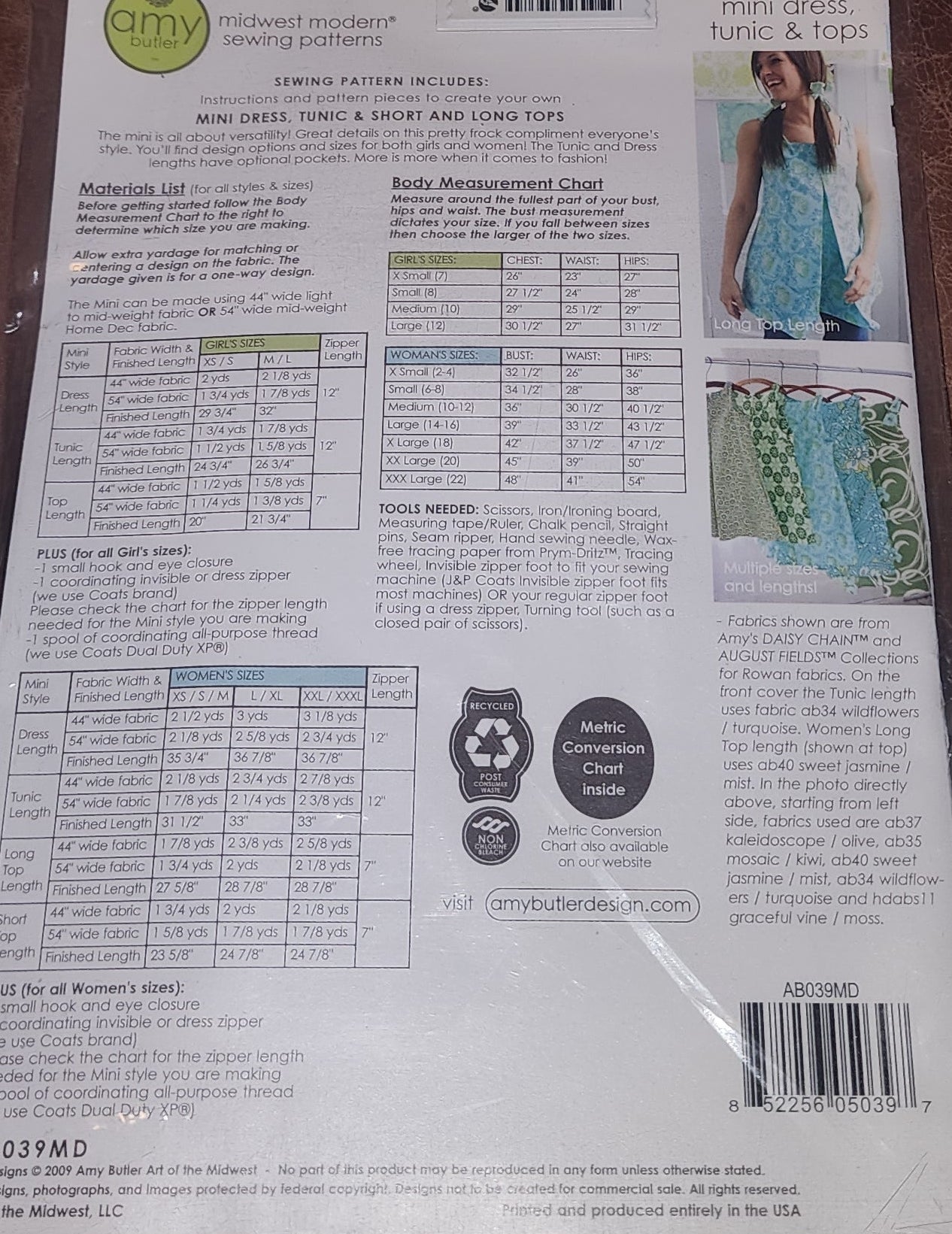 Amy Butler - Patterns - Clothing - Mini Dress, Tunic And Tops