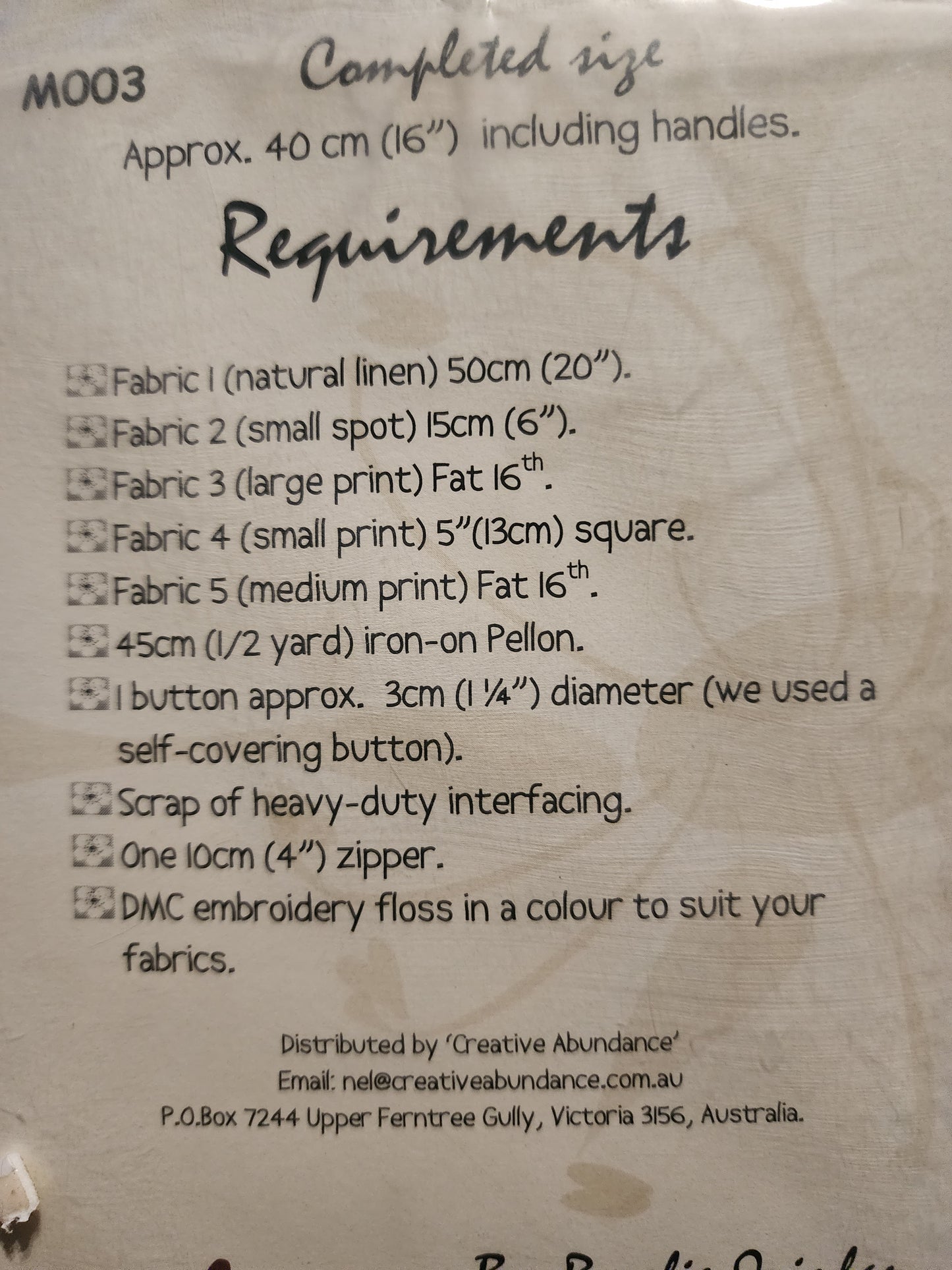 Latte bag pattern by Melly & Me *