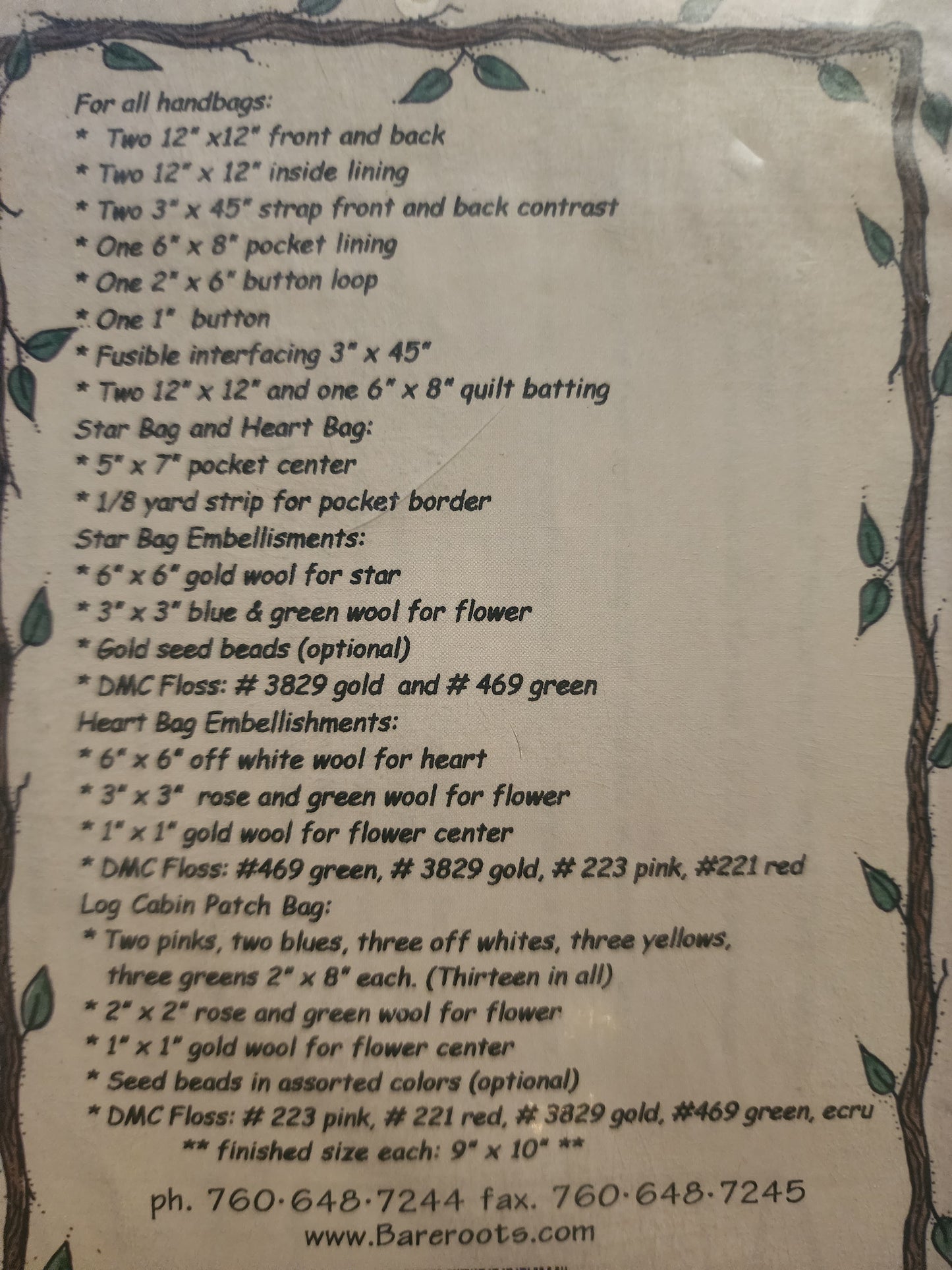 Three Sweet Purses Pattern by Bareroots #92 *