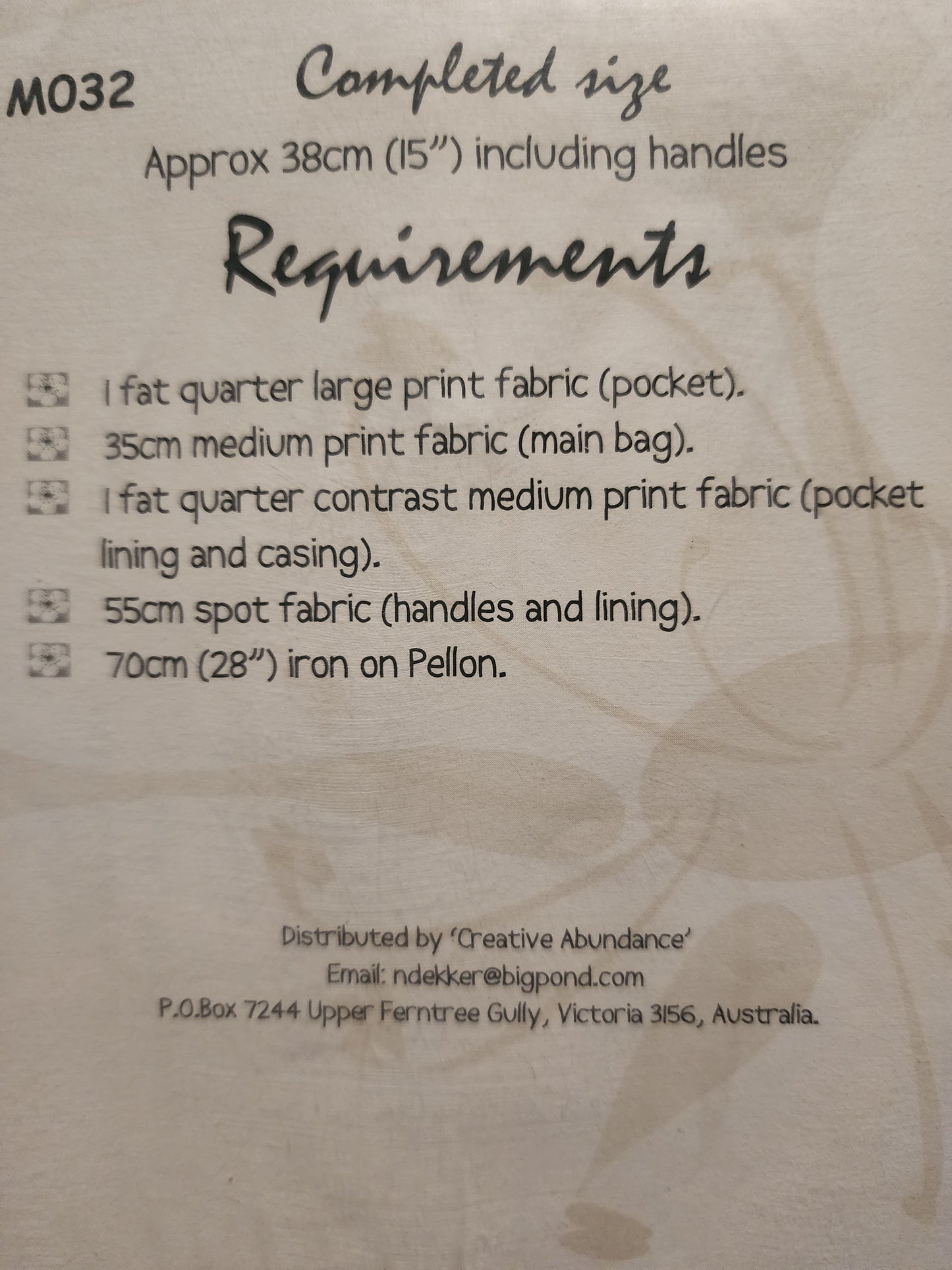 Candy bag pattern by Melly & Me MO32