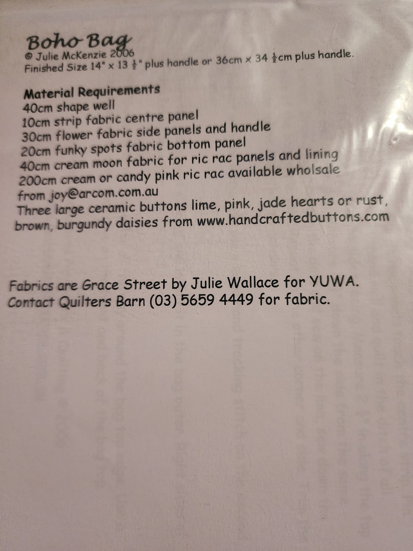 Boho Bag pattern by Material Possessions *