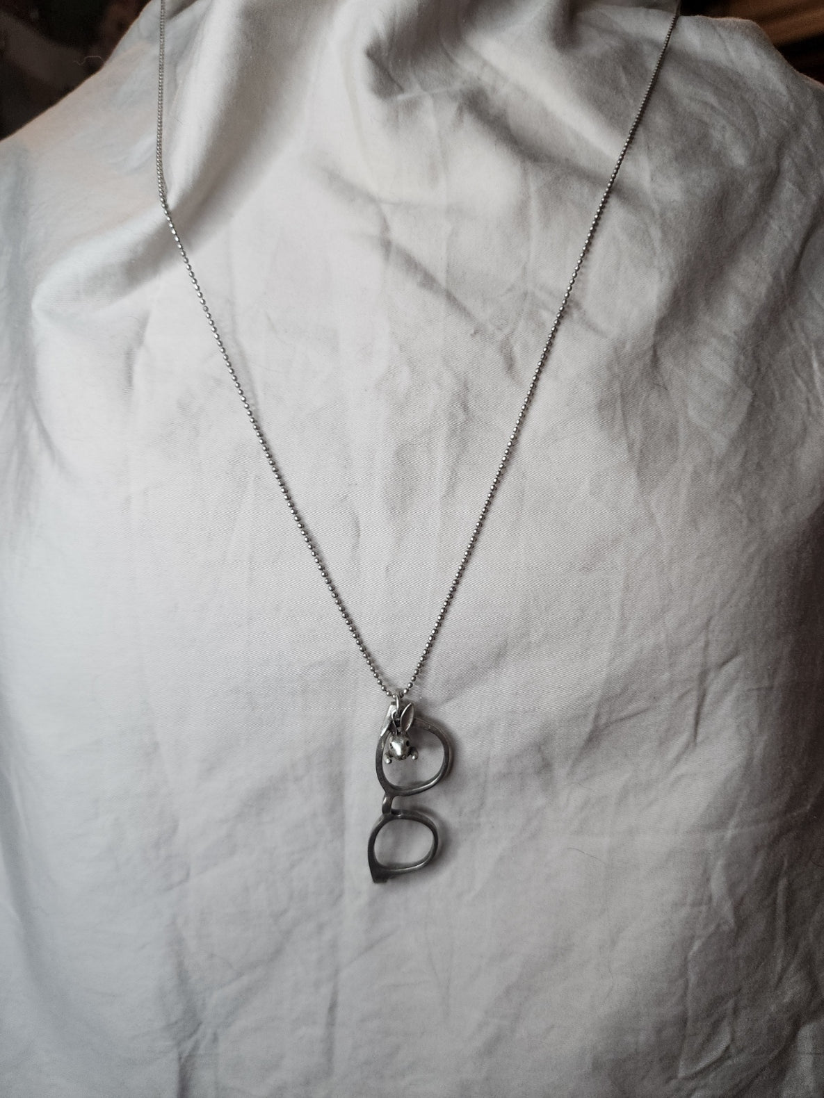 Glasses Necklace (Silver or Brass) 2 inches wide