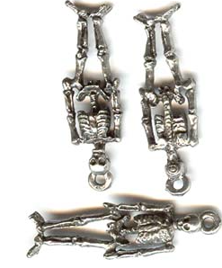 Metal skeleton charm approx 2cm high