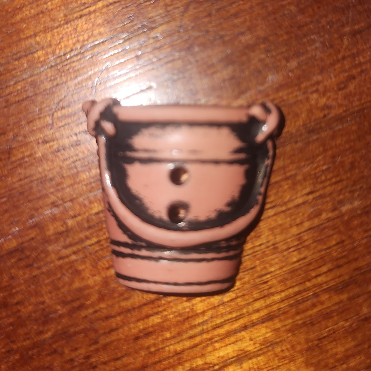 Terracotta bucket button 2cm high