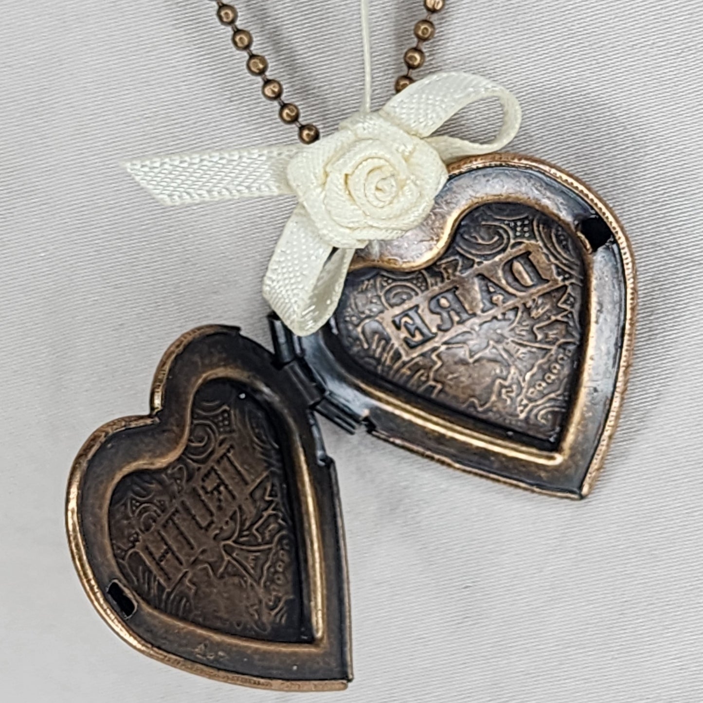 Truth or Dare Brass Photo Locket (1 inch high)