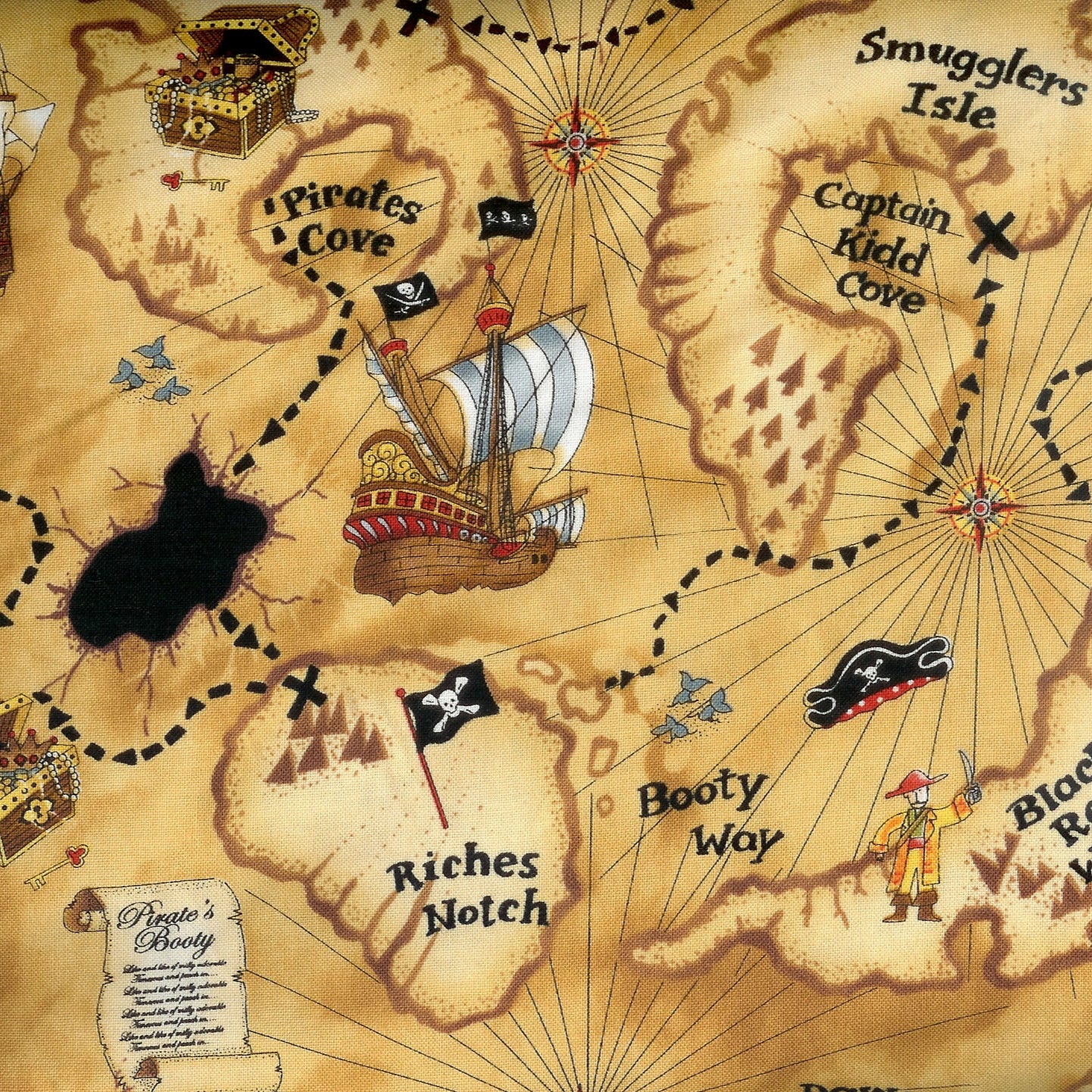 Treasure Map by Timeless Treasures KIDZ-C9886 – Fred the Needle