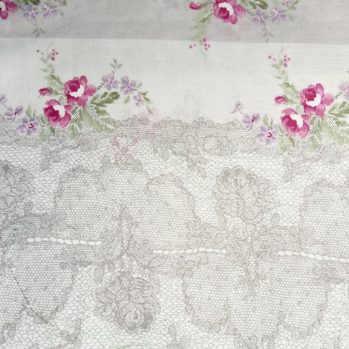Micci Collection by Yuwa Grey Lace stripe (Cotton voile) MC316653