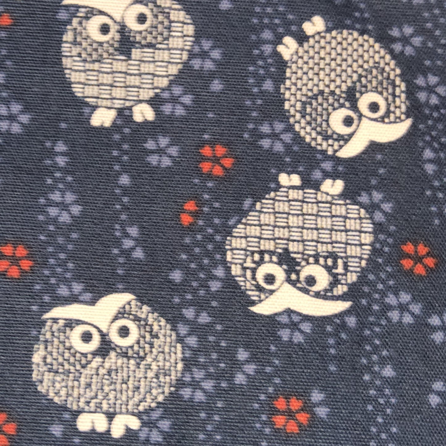 Japanese Owls on Indigo Fabric - Nutex *