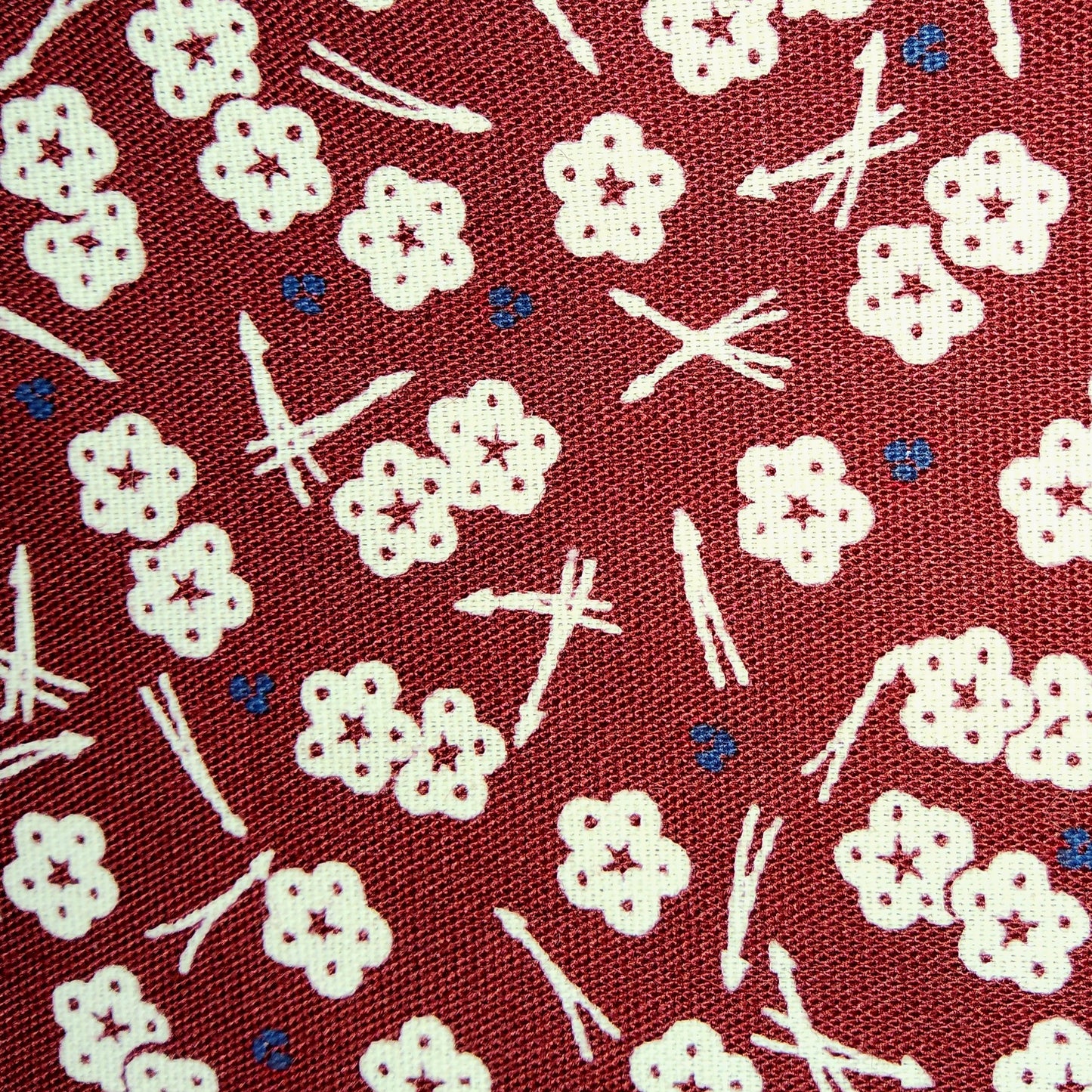 Sakura flowers cream on crimson *