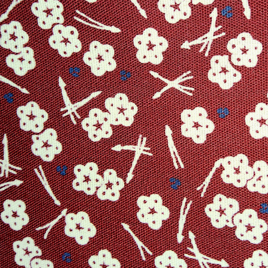 Sakura flowers cream on crimson *