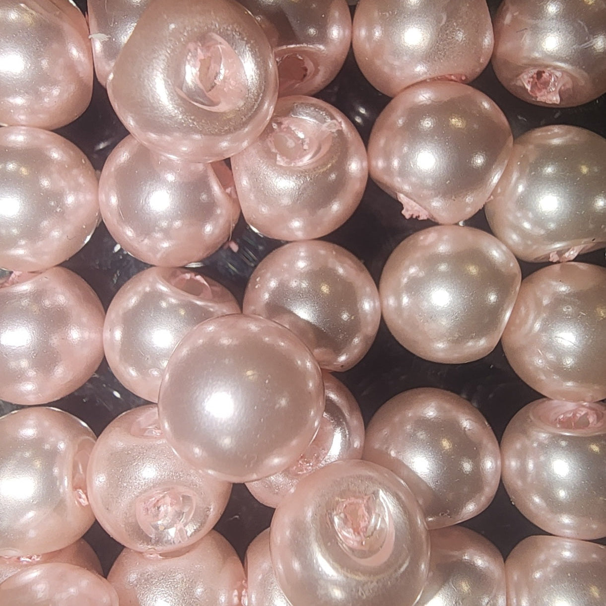 10mm pearl button (2 hole) pale baby pink