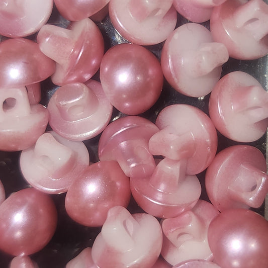 Dome button frosted rose pink 10mm (shank back)