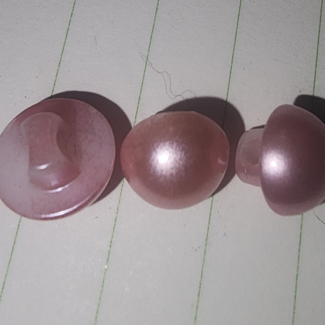 Dome button frosted rose pink 10mm (shank back)