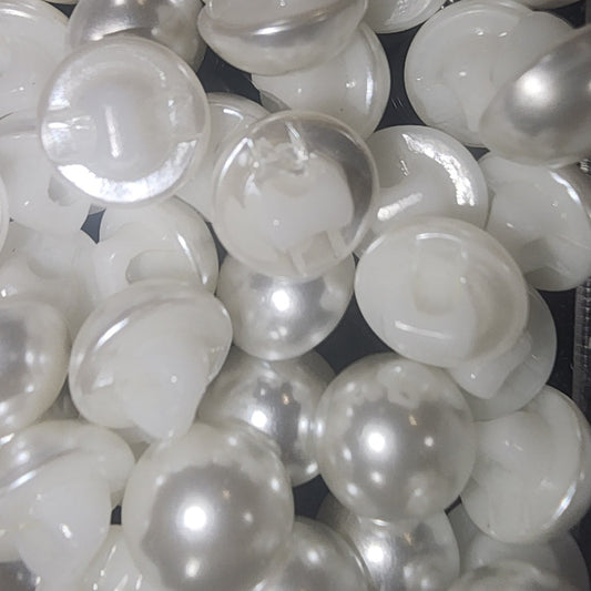 Dome button frosted white 10mm (shank)