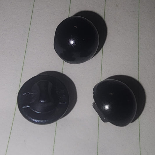 Dome button glossy black 10mm (shank)