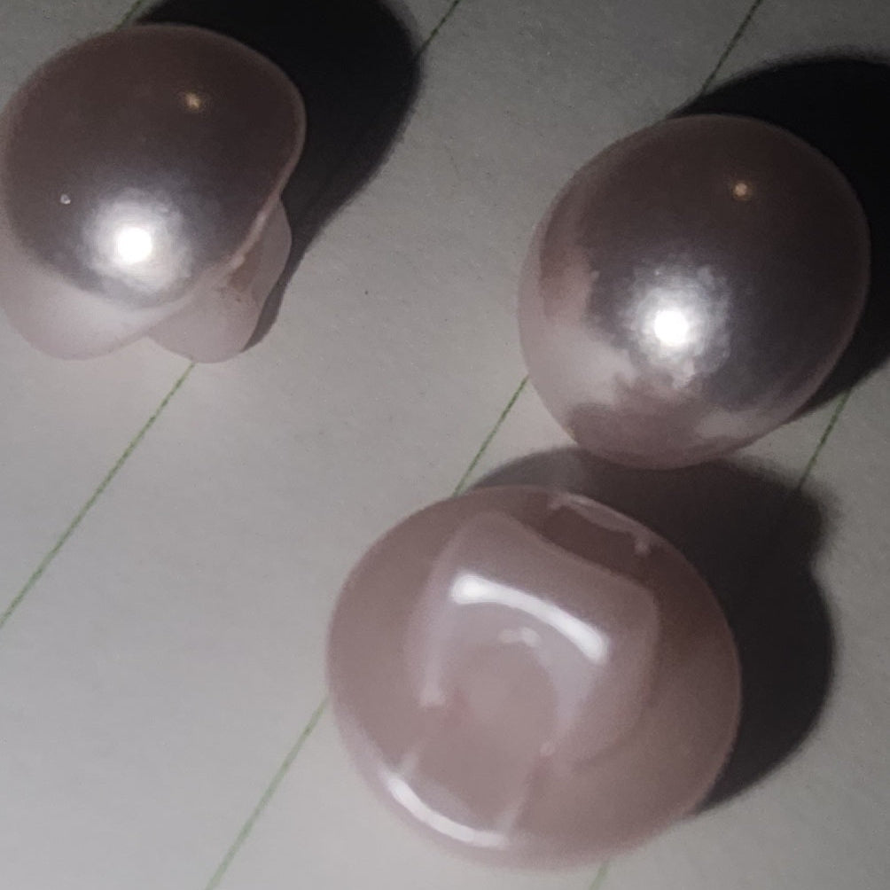 Dome button soft pearl pink 10mm (shank)