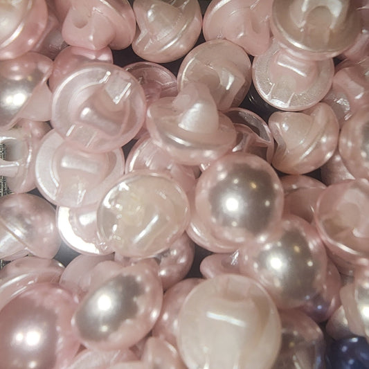 Dome button soft pearl pink 10mm (shank)