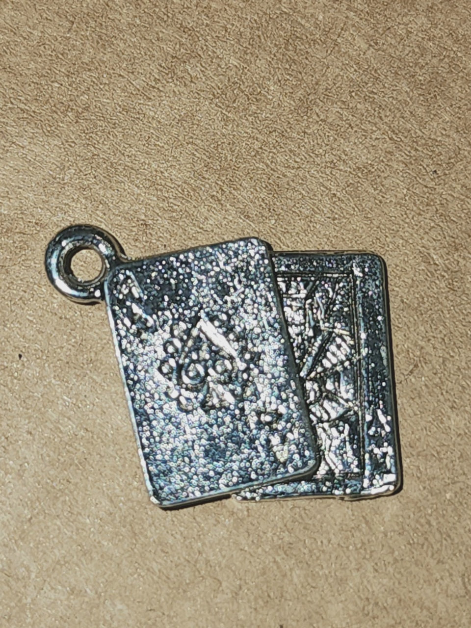 Metal playing cards charm