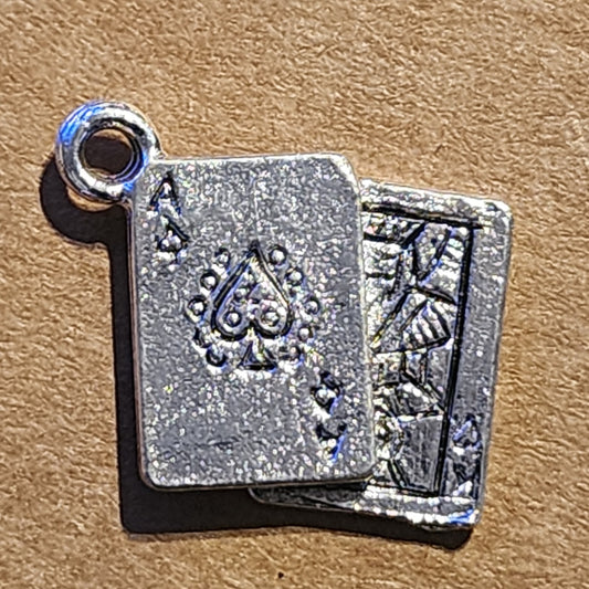 Metal playing cards charm