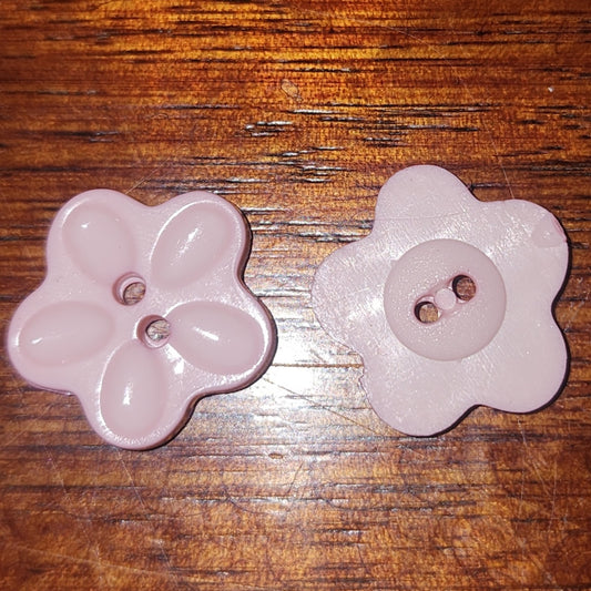 Flower button recessed petals baby pink 1.7cm