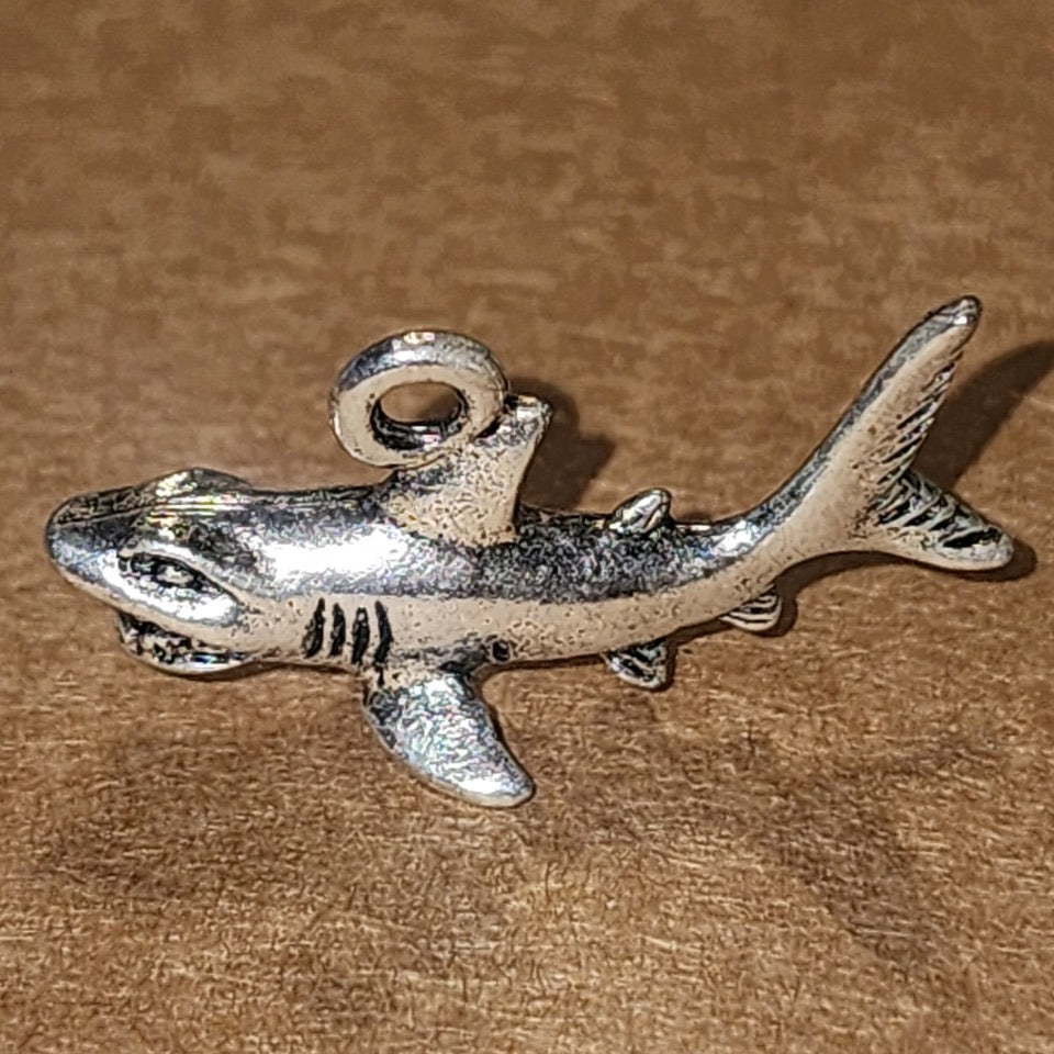 Metal shark charm 2.3cm long