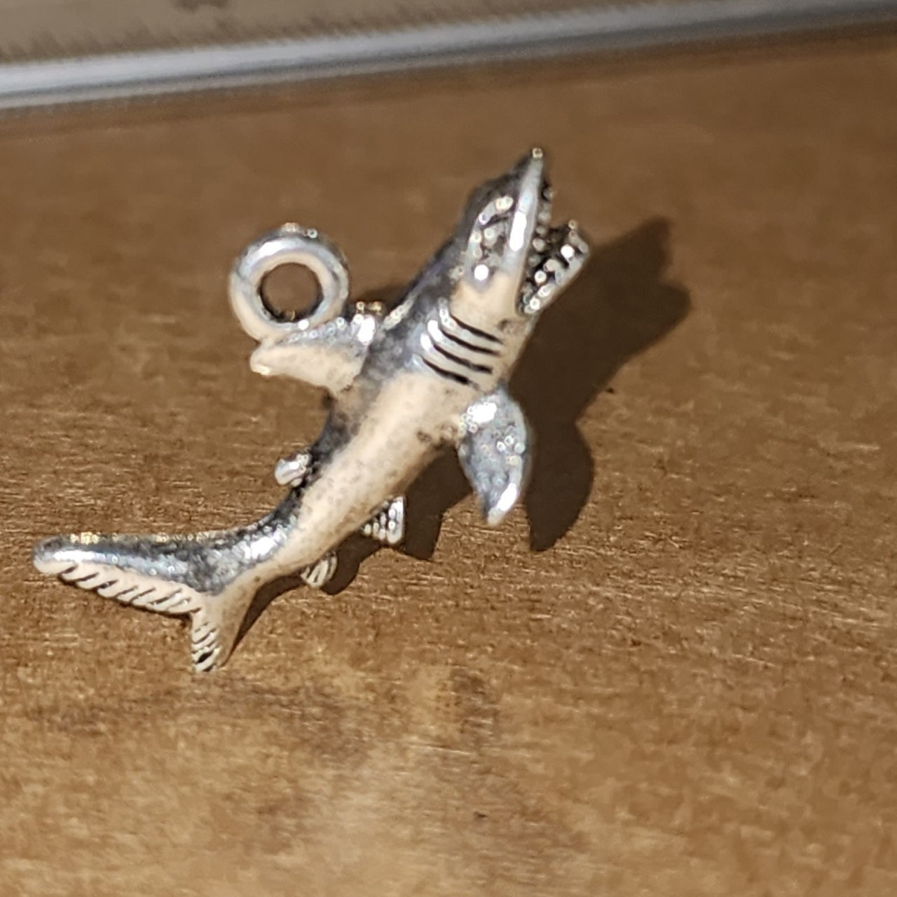 Metal shark charm 2.3cm long