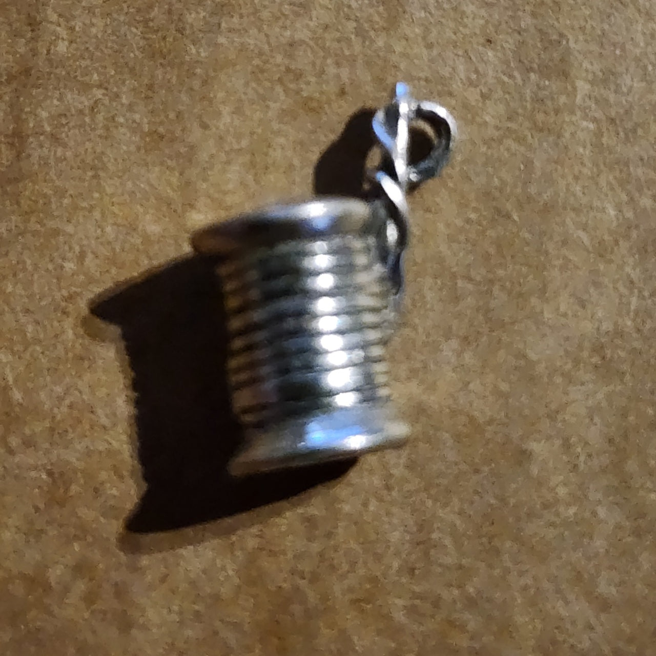 Metal Spool of Thread Charm