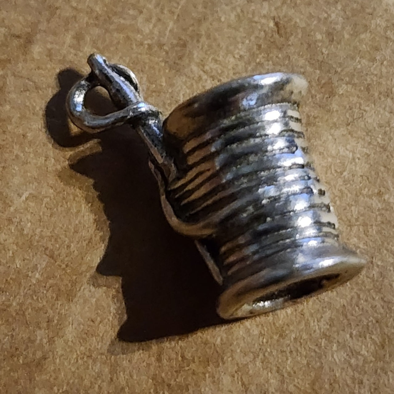 Metal Spool of Thread Charm