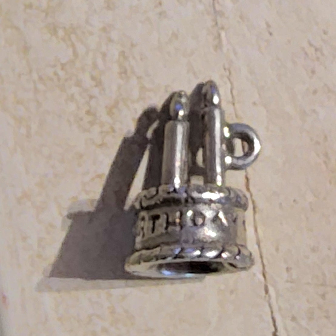 Metal Birthday Cake Charm