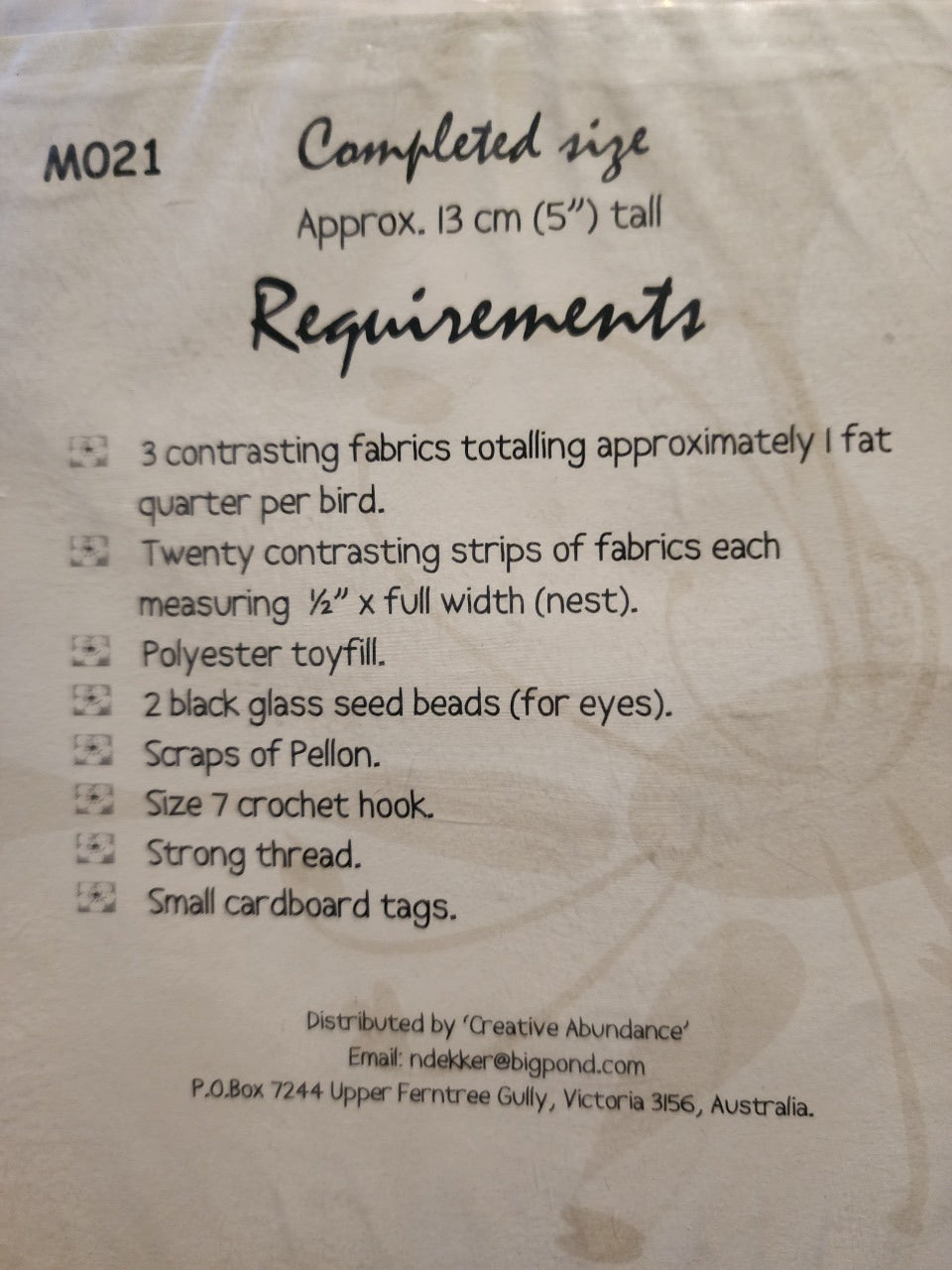 Messenger Birdies by Melly & Me (MO21)