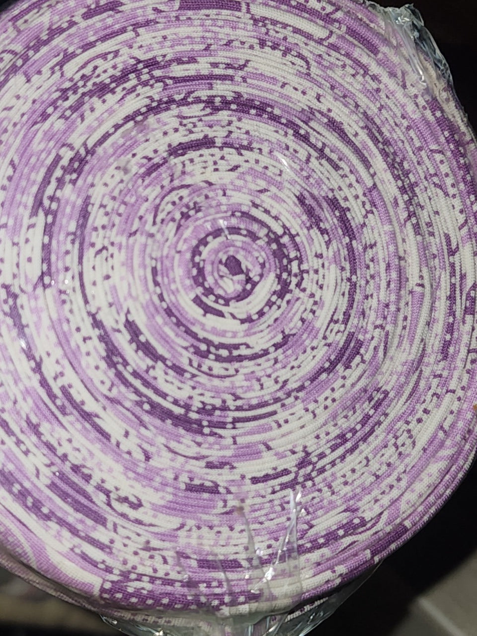 Lollipop bias binding mauve 1930s dotty circles 9 yards Double/Queen bed