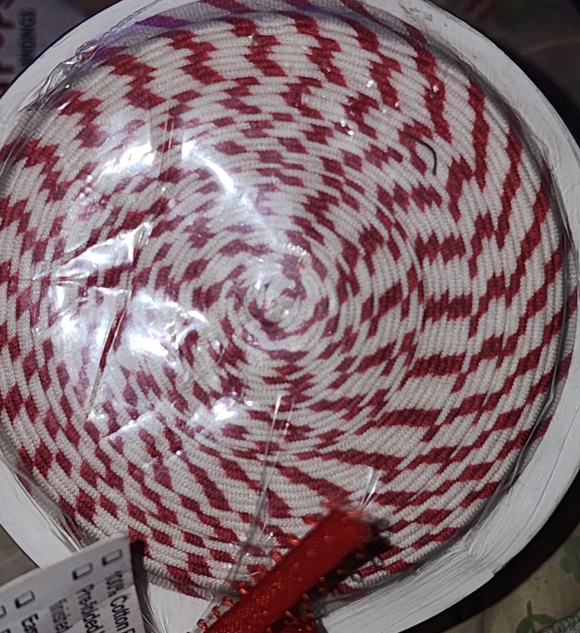 Lollipop bias binding red&white diagonal stripe 9 yards DoubleTwin bed (8.2m)