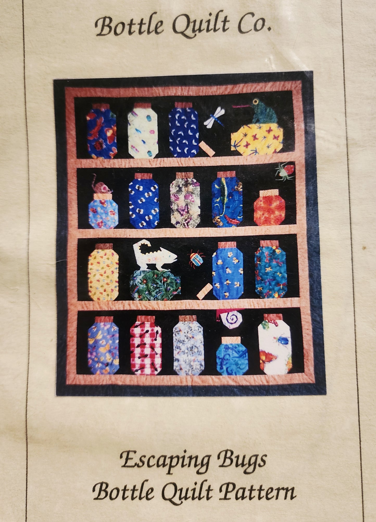 Escaping Bugs Bottle quilt pattern by Bottle Quilt Co.