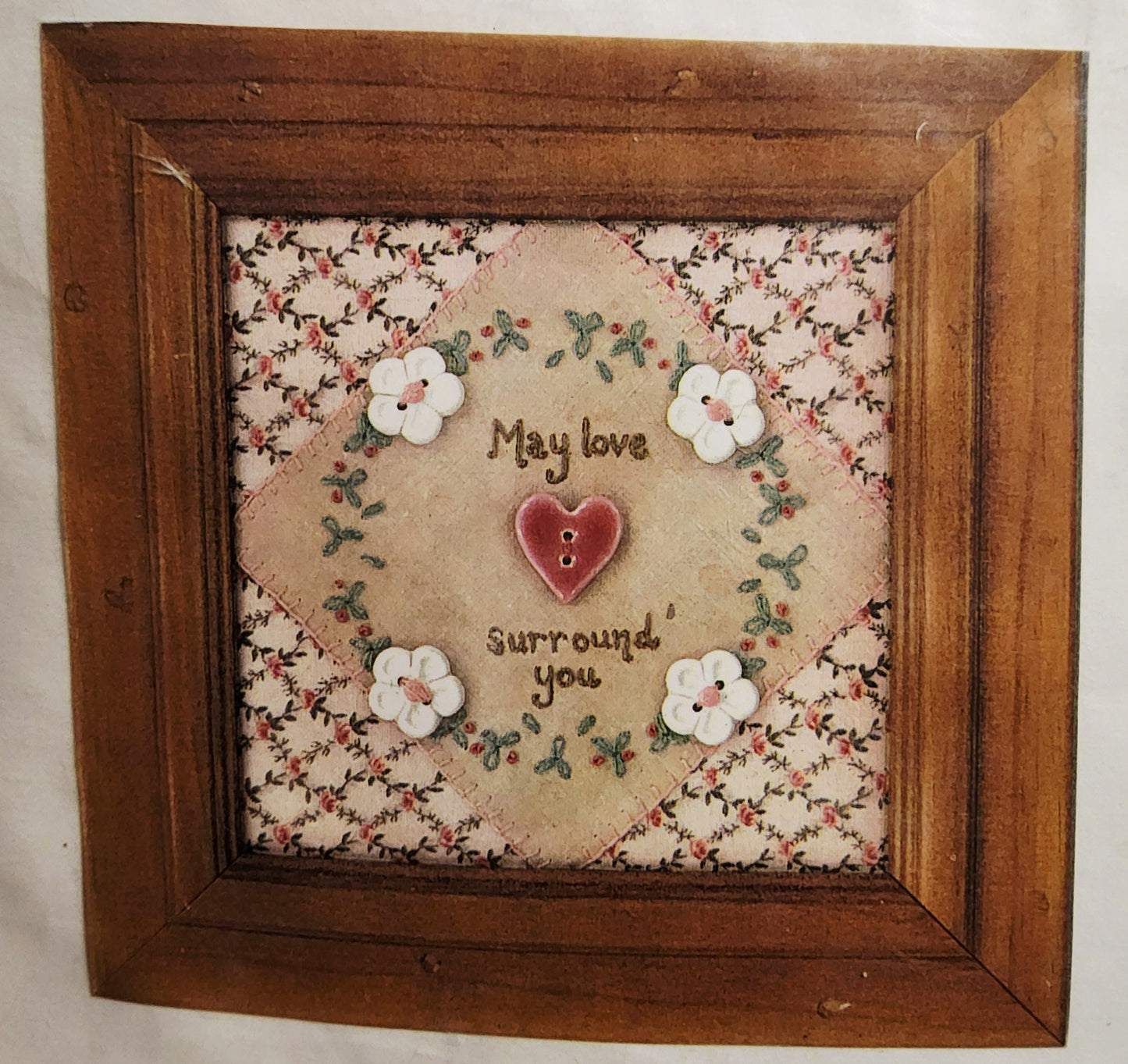 Love Surrounding panel kit (includes fabric, threads, 5 ceramic buttons & iron-on stabilizer) by Giggle Buttons