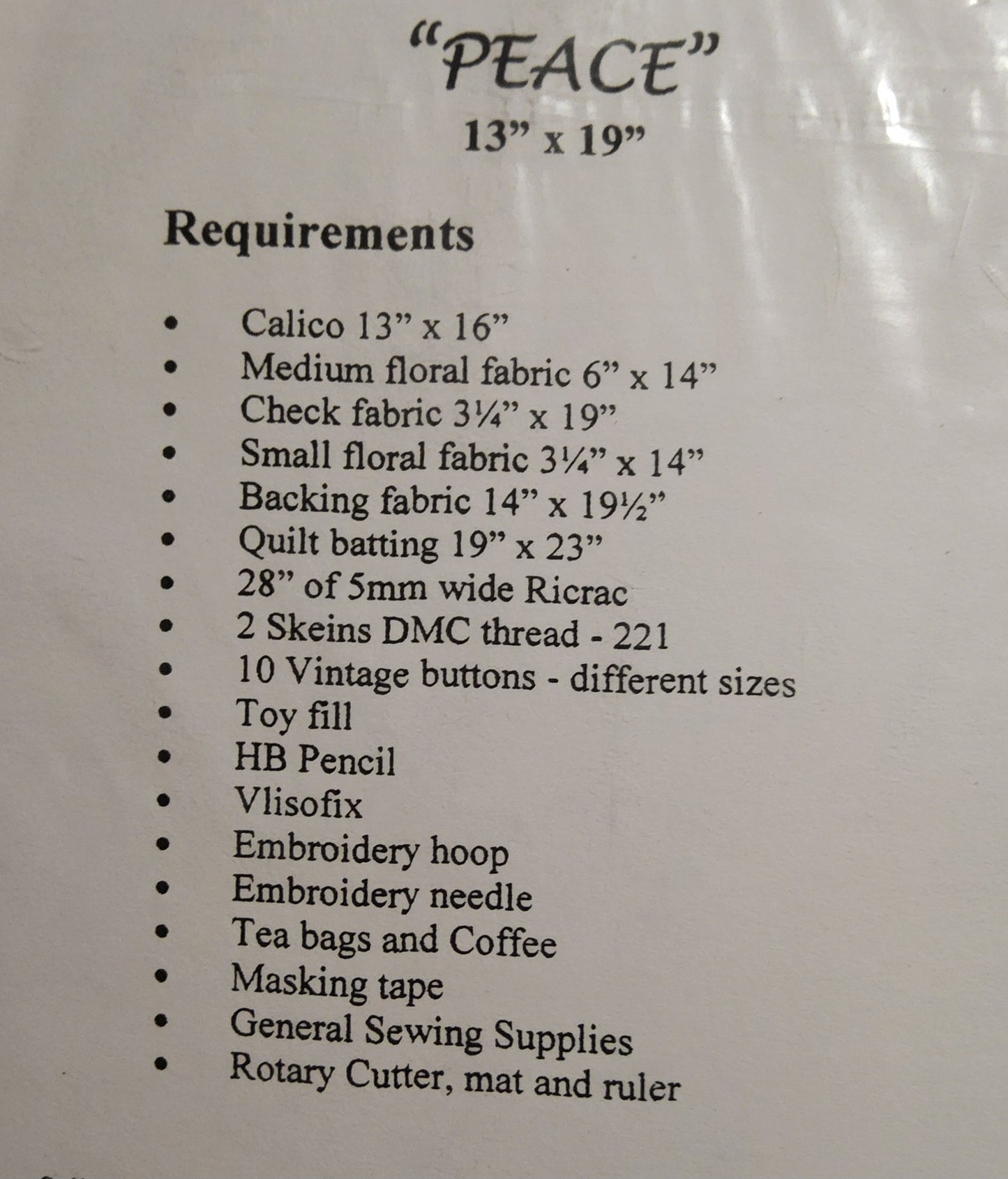 Peace embroidery panel cushion by the Rivendale Collection (Sally Giblin)