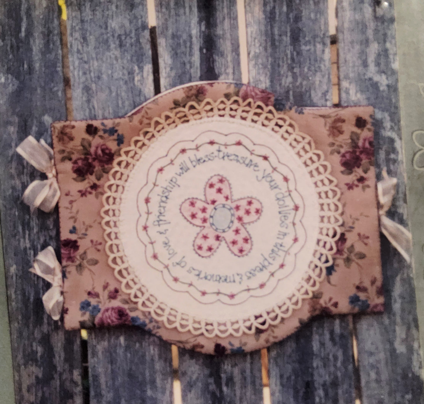 Stitched Memories pattern including printed calico design by Hugs'n Kisses