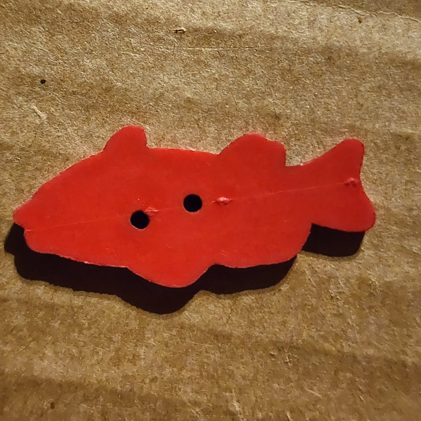 Fish button Red 3.5cm long