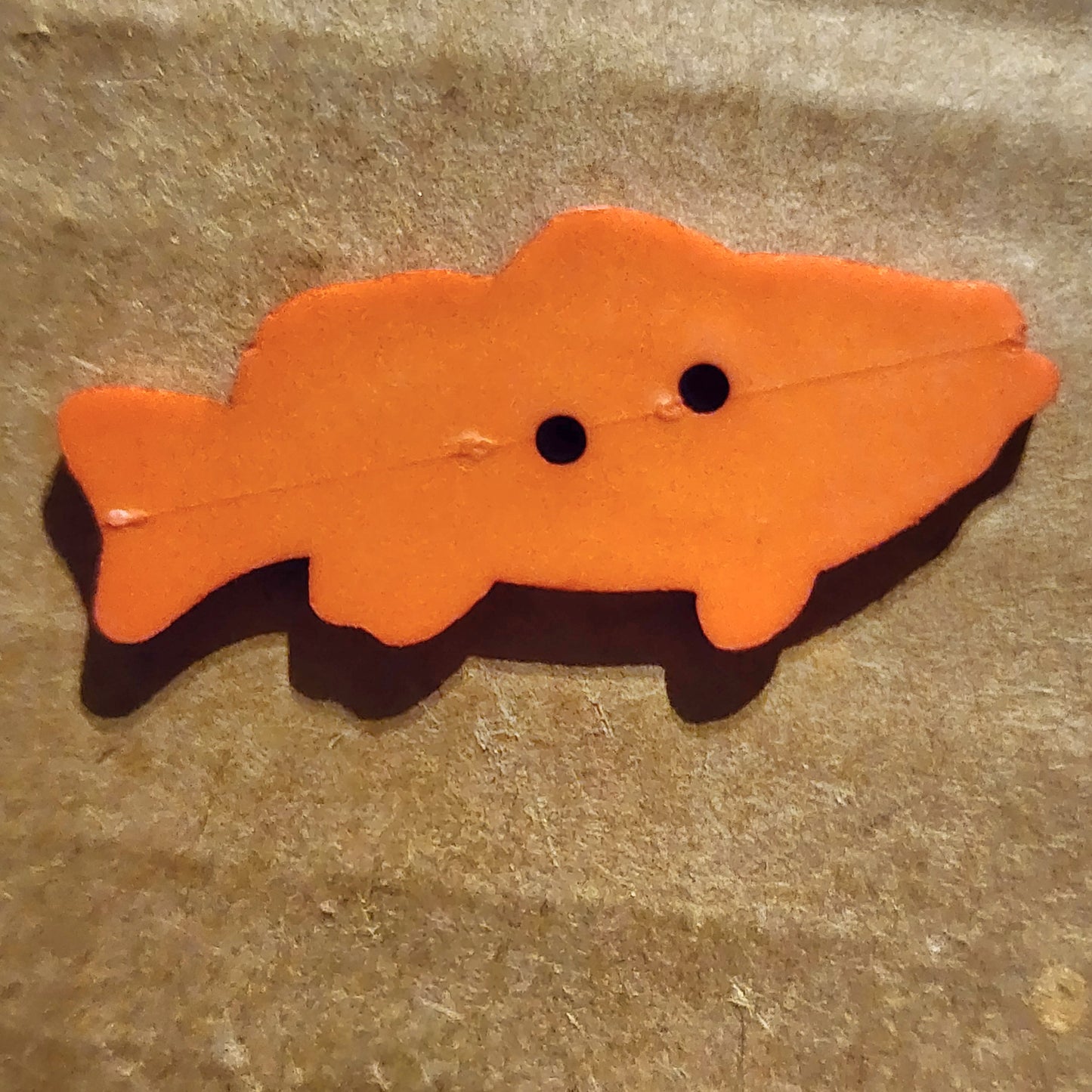 Fish Button Orange 3.5cm long