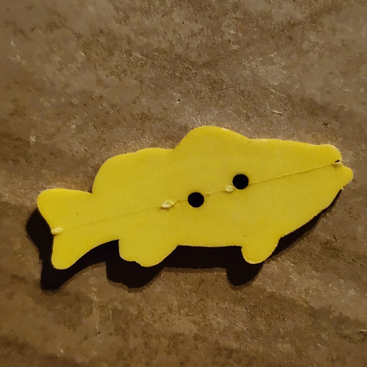 Fish Button Yellow 3.5cm long