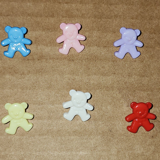 Little happy bear button 1.5cm high (7 colours)