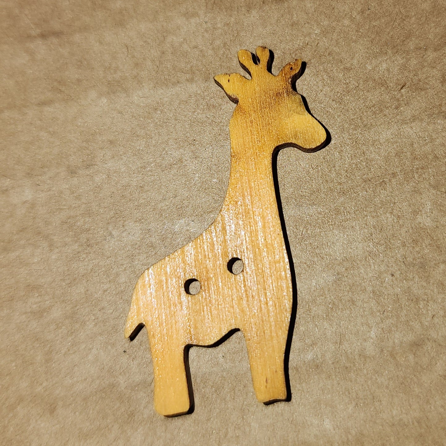 Wooden Giraffe Button 3.5cm high
