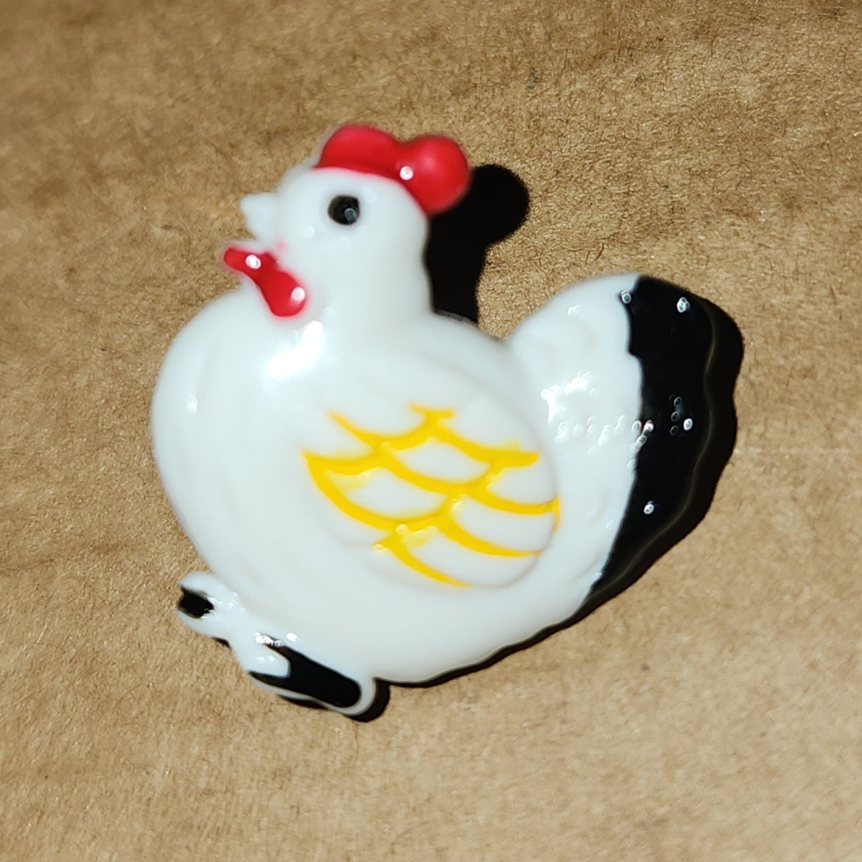 Chicken Button White 2cm high
