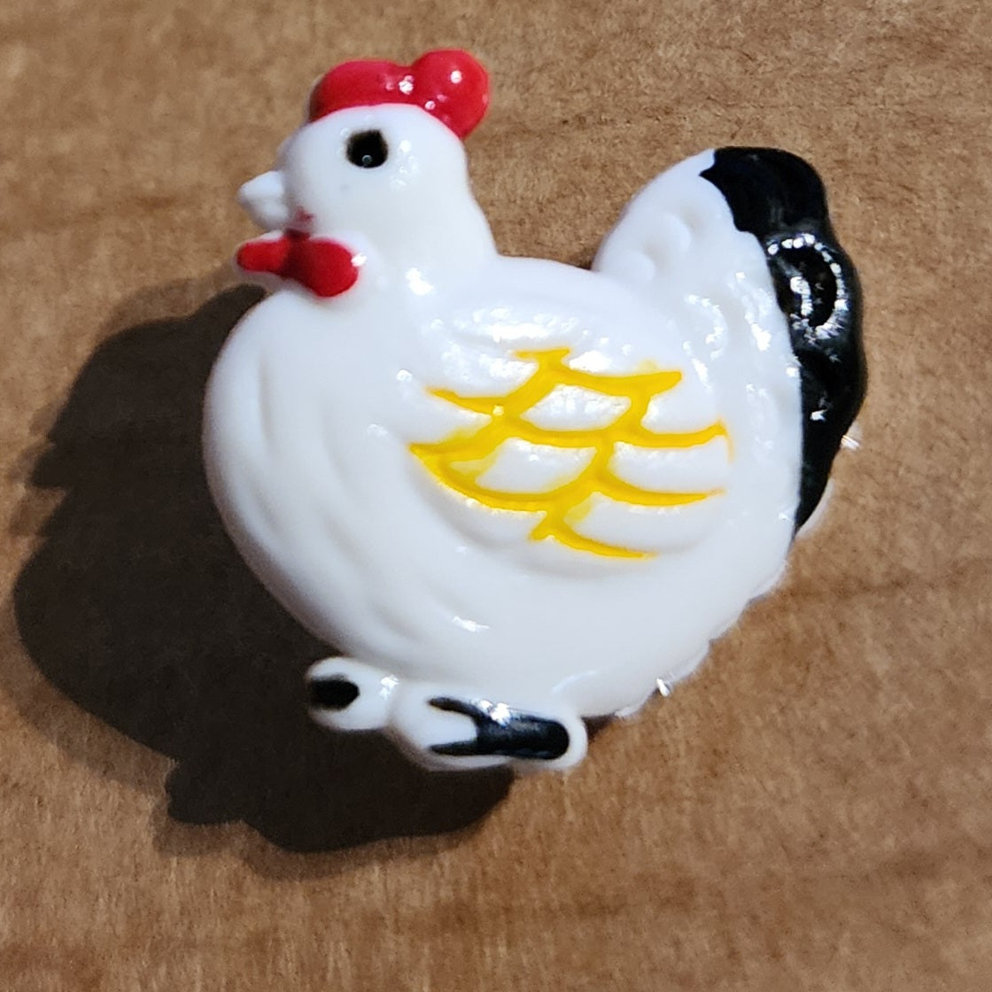 Chicken Button White 2cm high