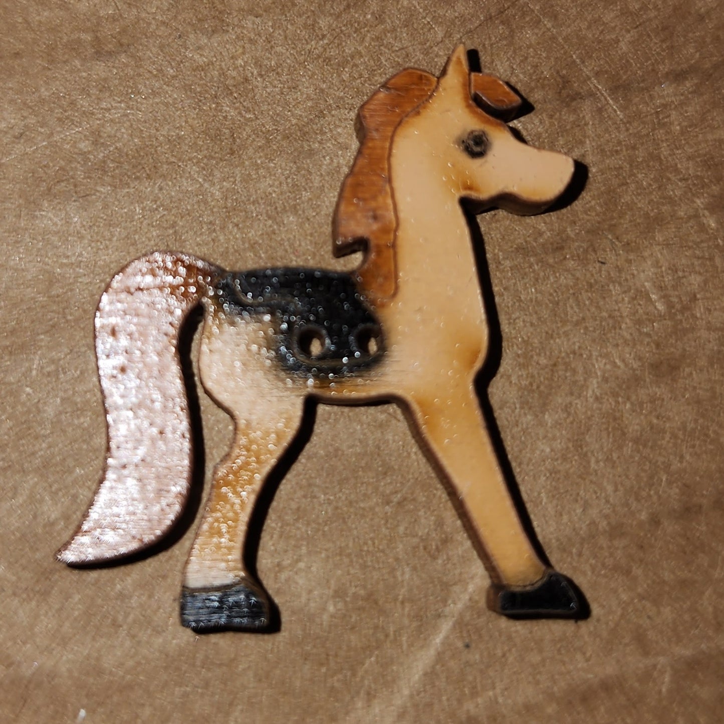 Wooden Horse Button 2.9cm high