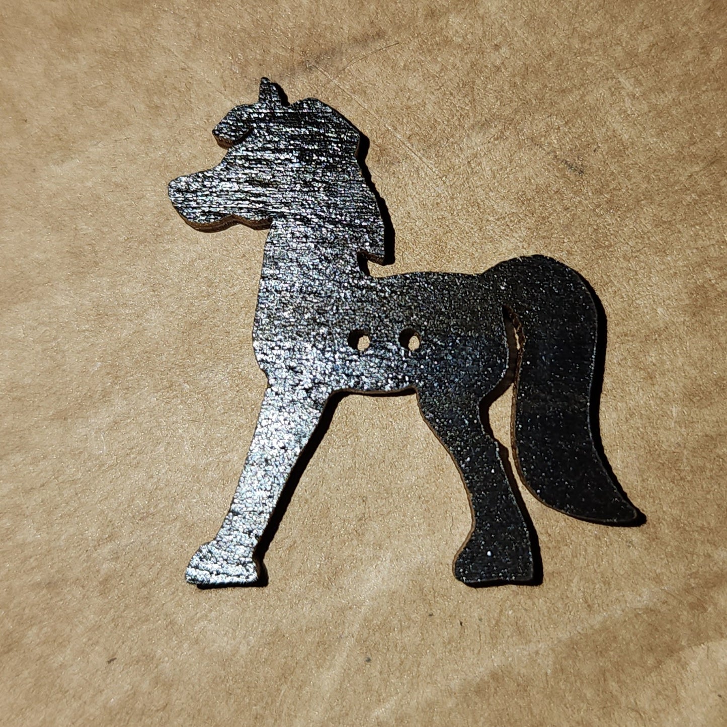 Wooden Horse Button 2.9cm high