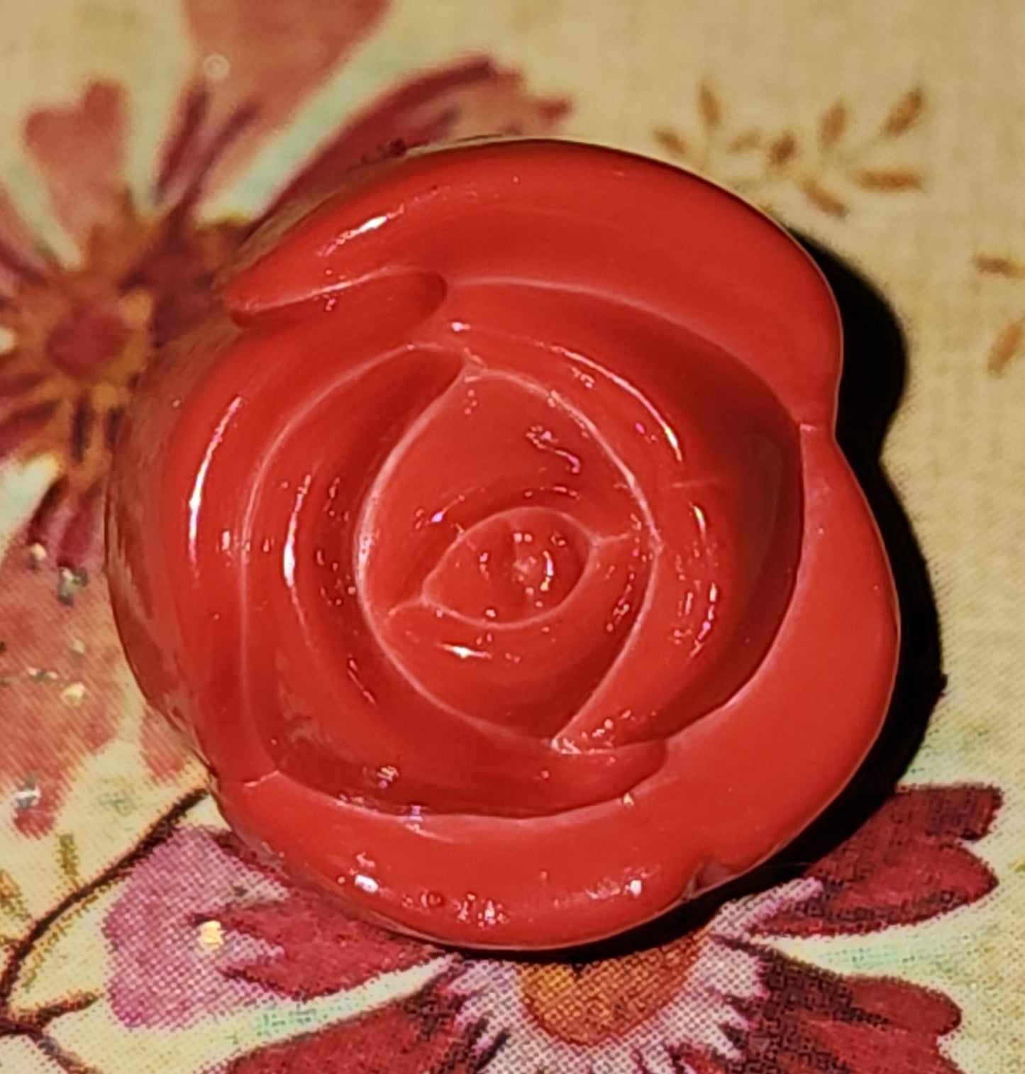 Red Rose Glossy Button 14mm