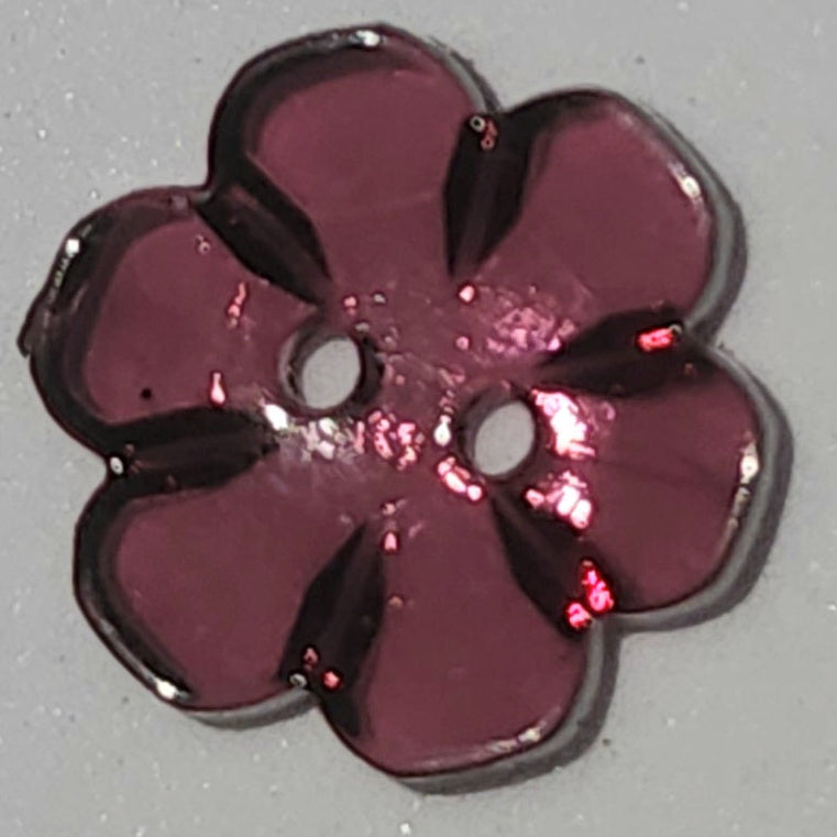 Clear Flower Button dark burgundy 1.5cm